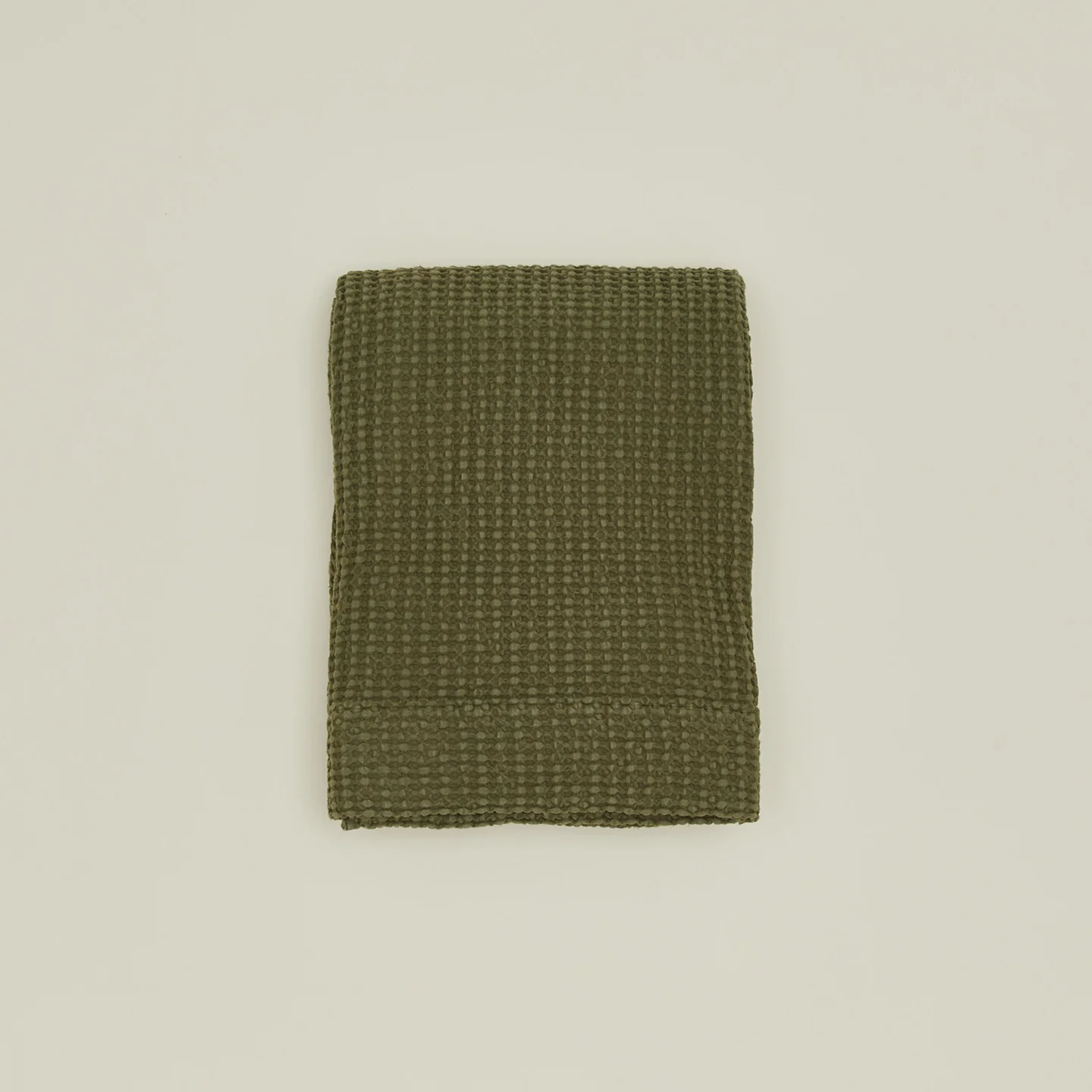 Simple Waffle Shower Curtain - Olive - Image 2