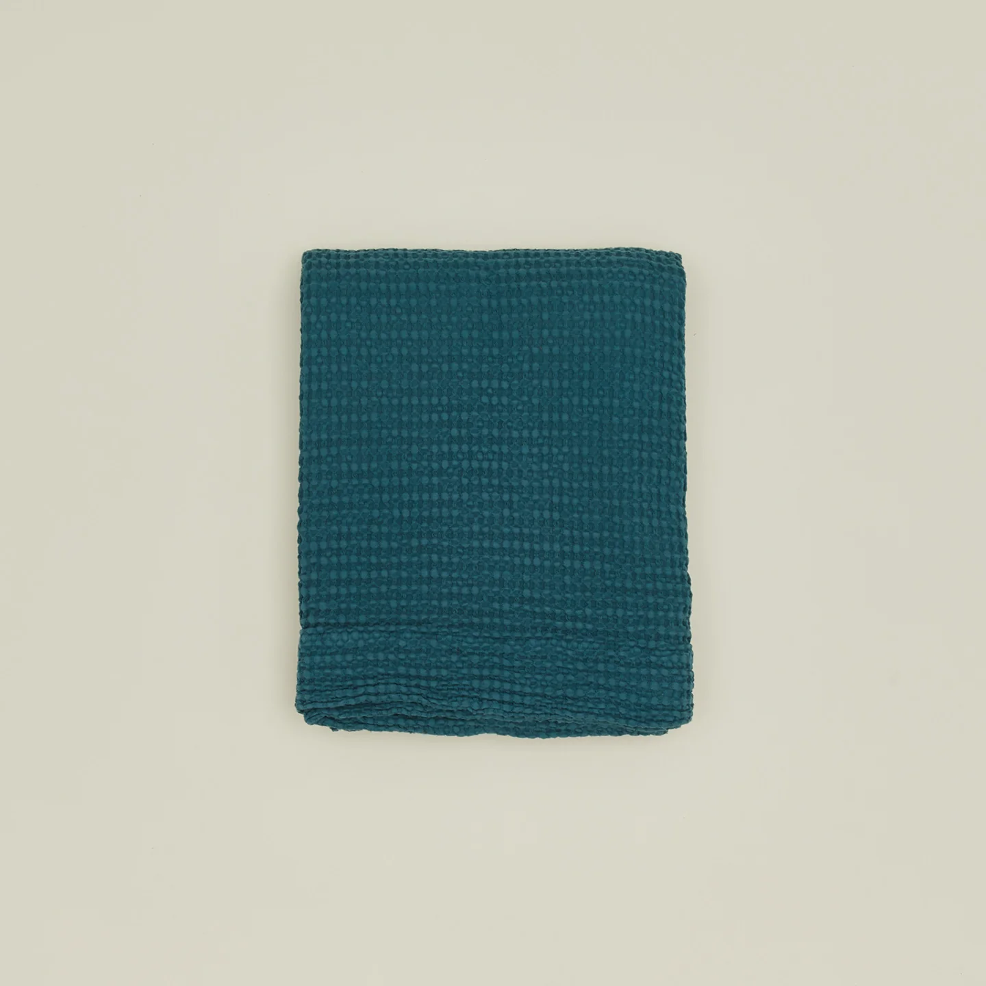 Simple Waffle Shower Curtain - Peacock - Image 2