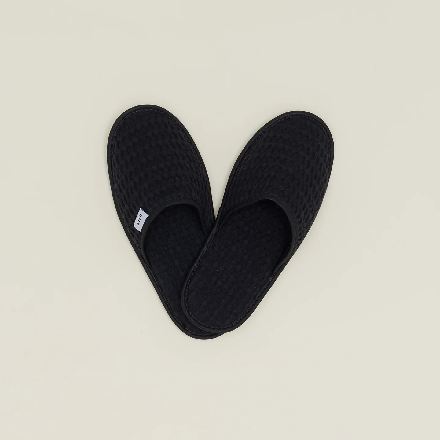 Simple Waffle Slippers - Black - Image 2