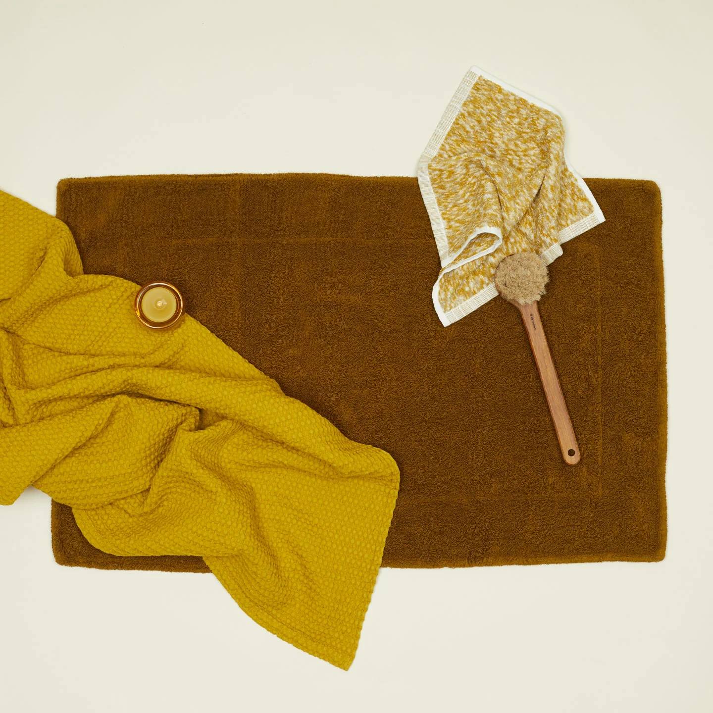 Simple Waffle Towel - Mustard - Image 4