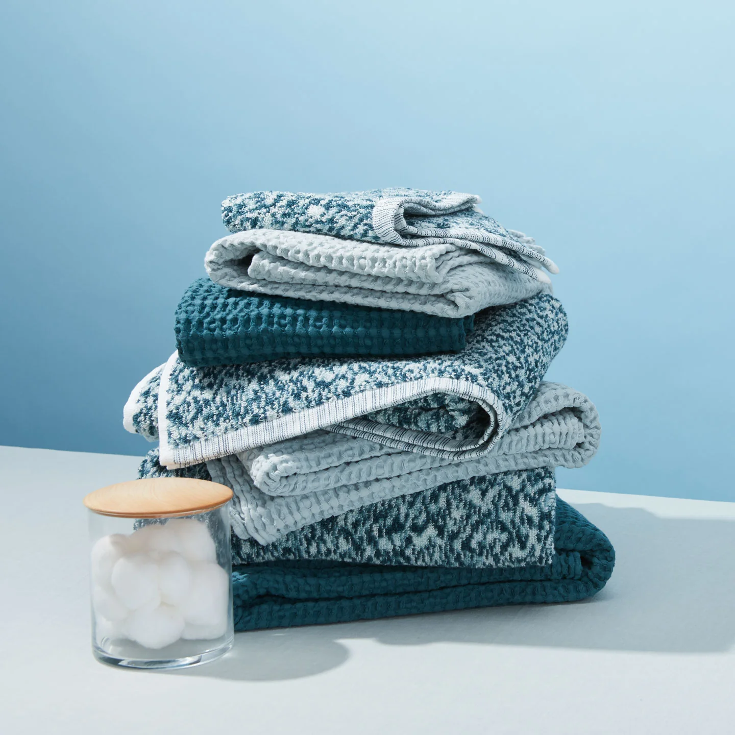Simple Waffle Towel - Sky - Image 4