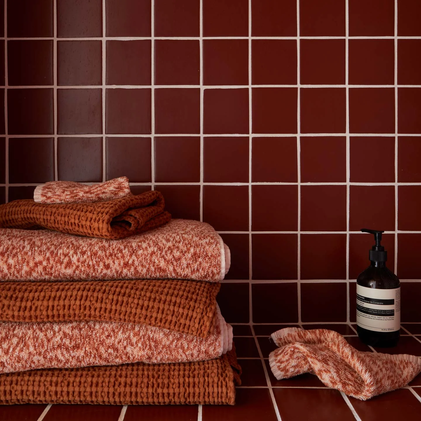 Simple Waffle Towel - Terracotta - Image 5