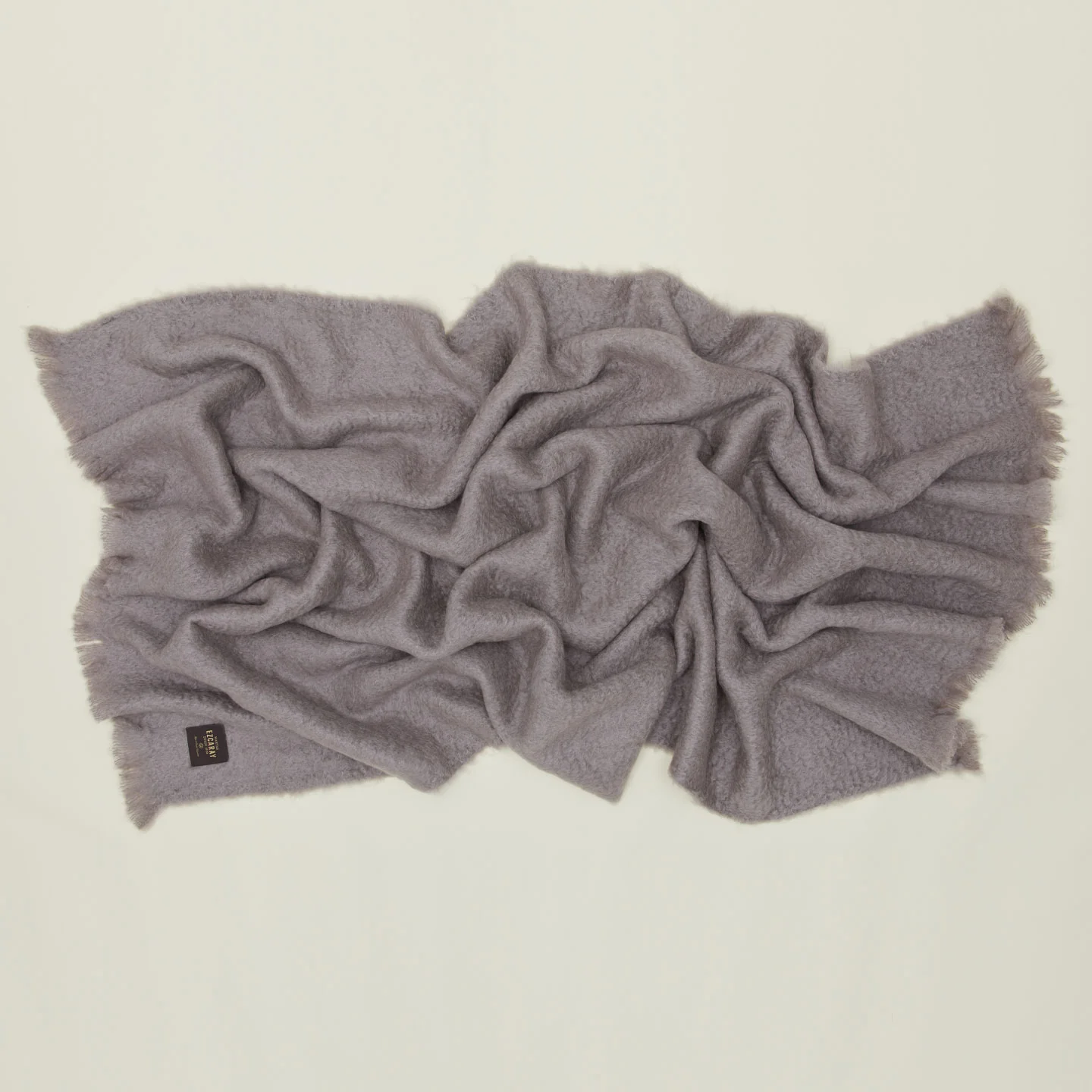 Solid Mohair Throw - Grey - Image 2