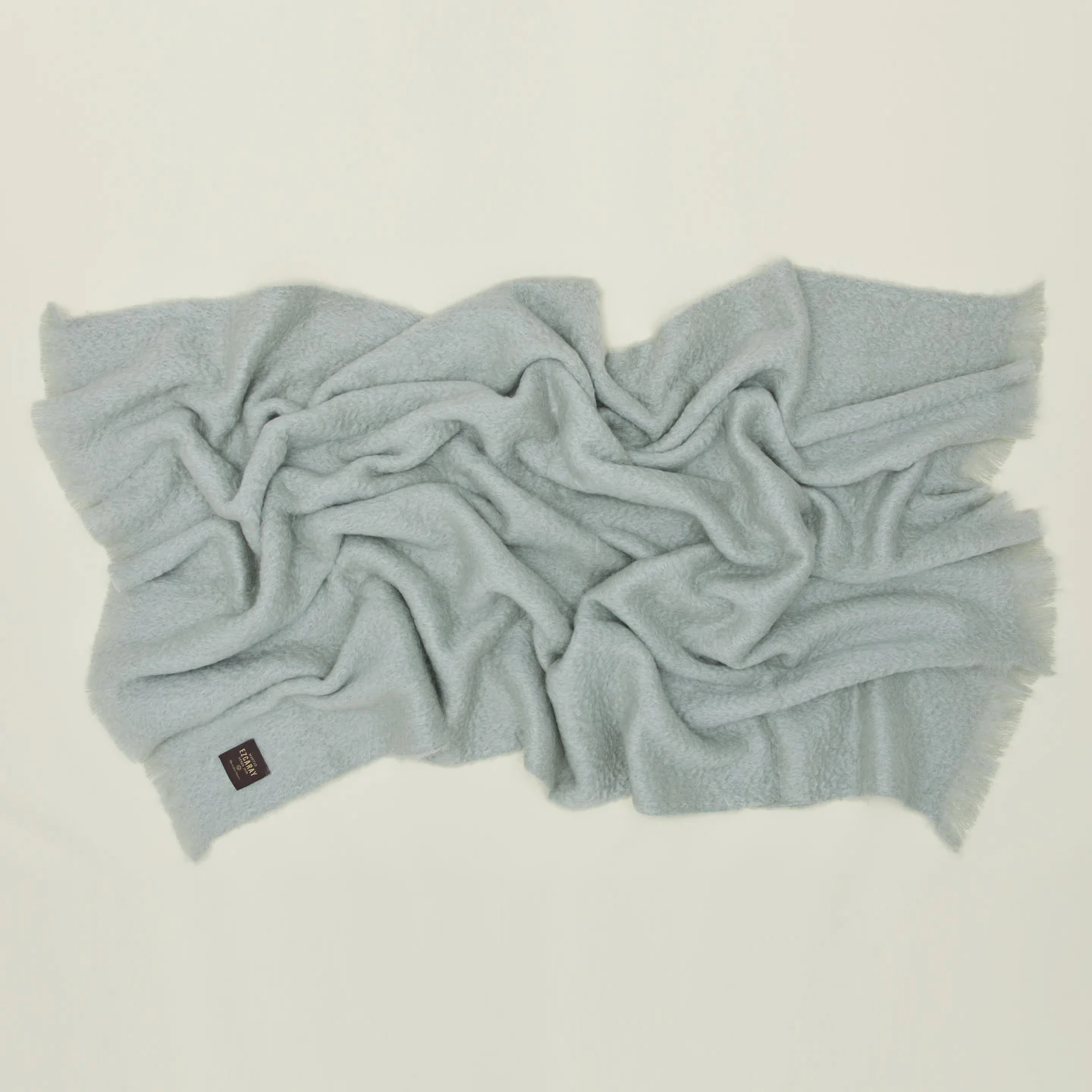 Solid Mohair Throw - Sky - Image 2
