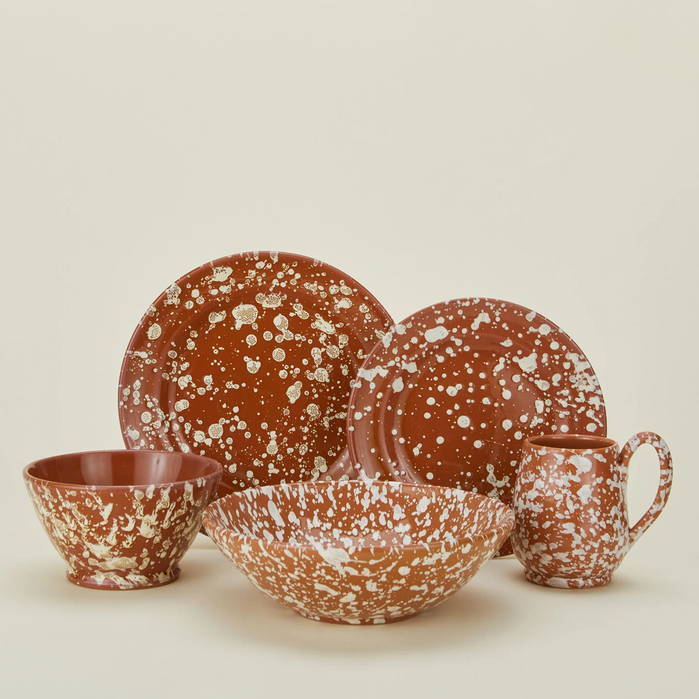 Splatter Dinner Plate - Terracotta/Cream - Image 7