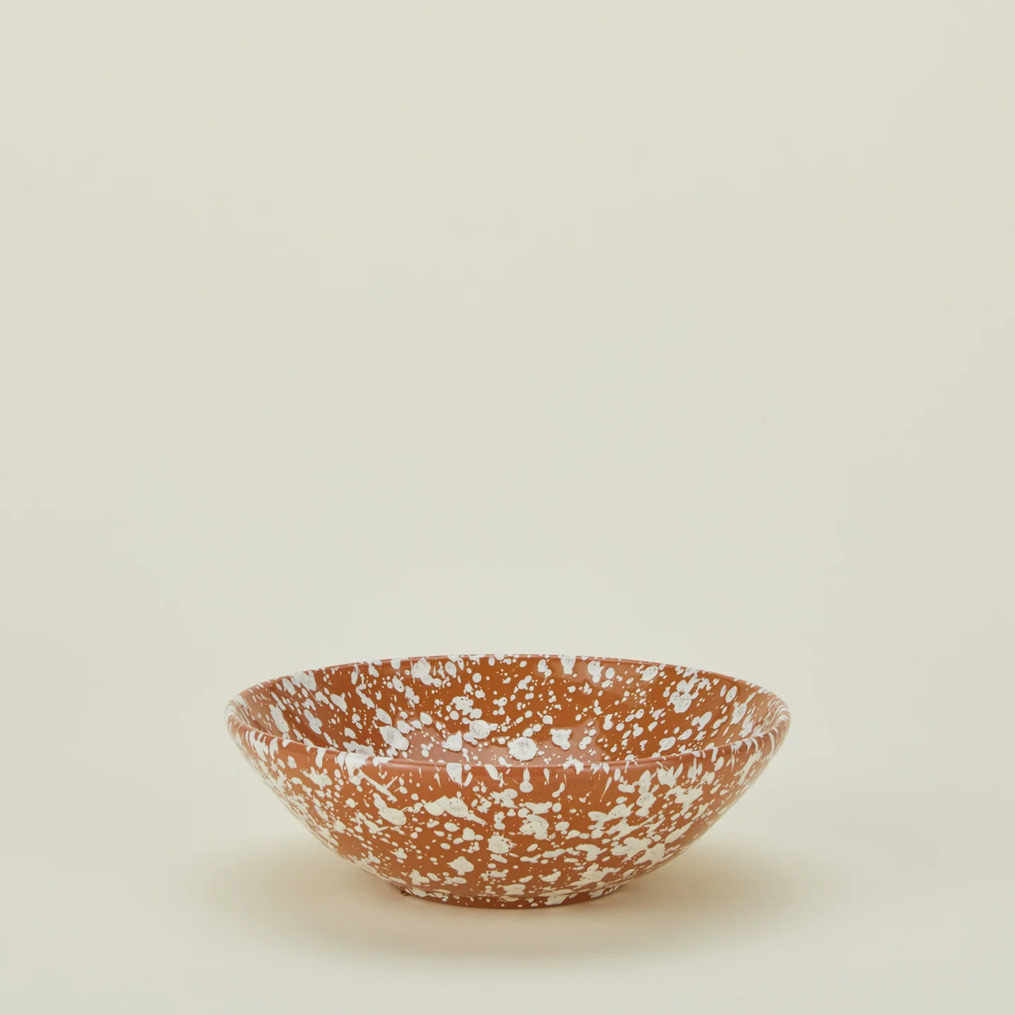 Splatter Low Bowl - Terracotta/Cream