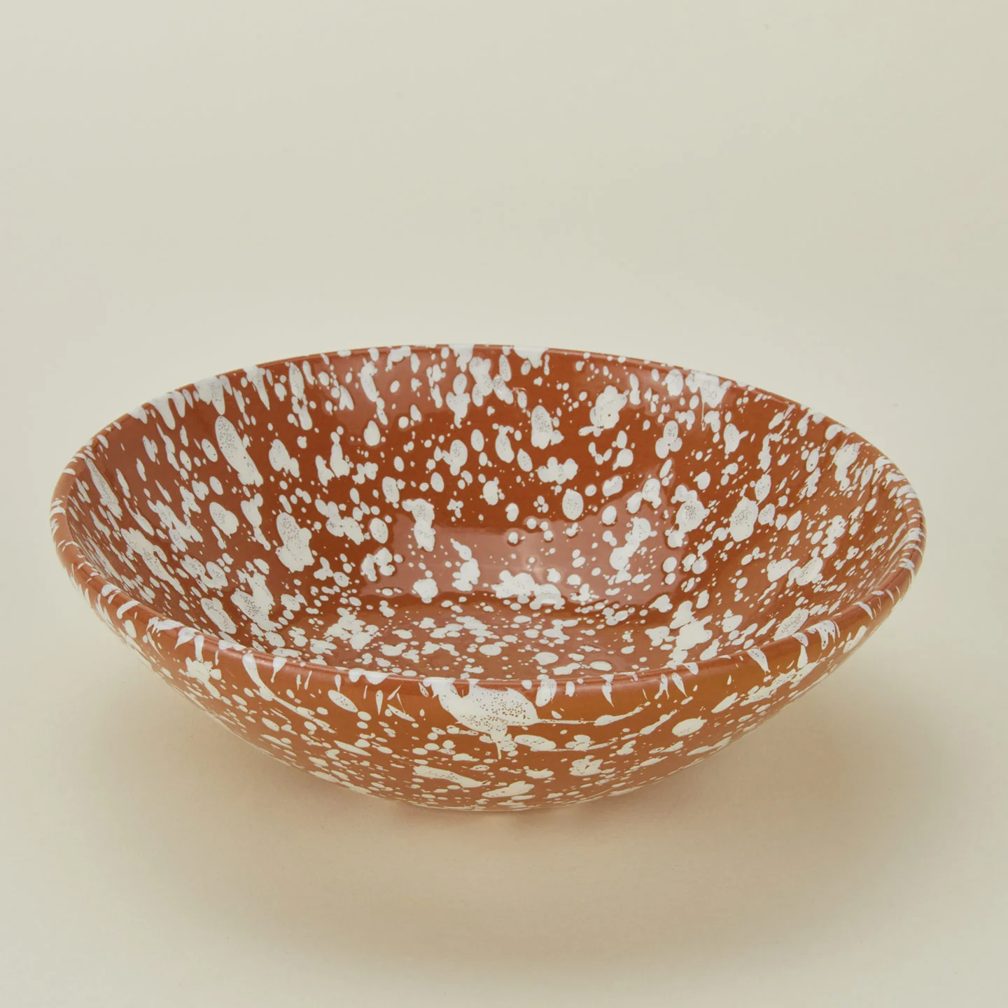 Splatter Low Bowl - Terracotta/Cream - Image 3