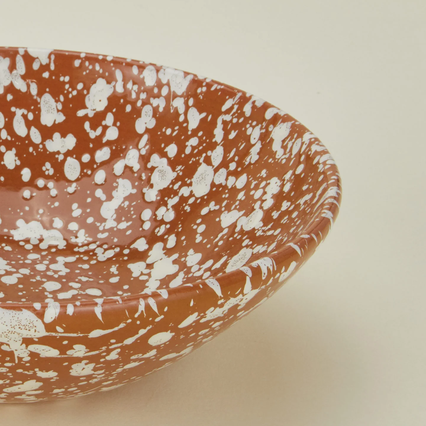 Splatter Low Bowl - Terracotta/Cream - Image 4