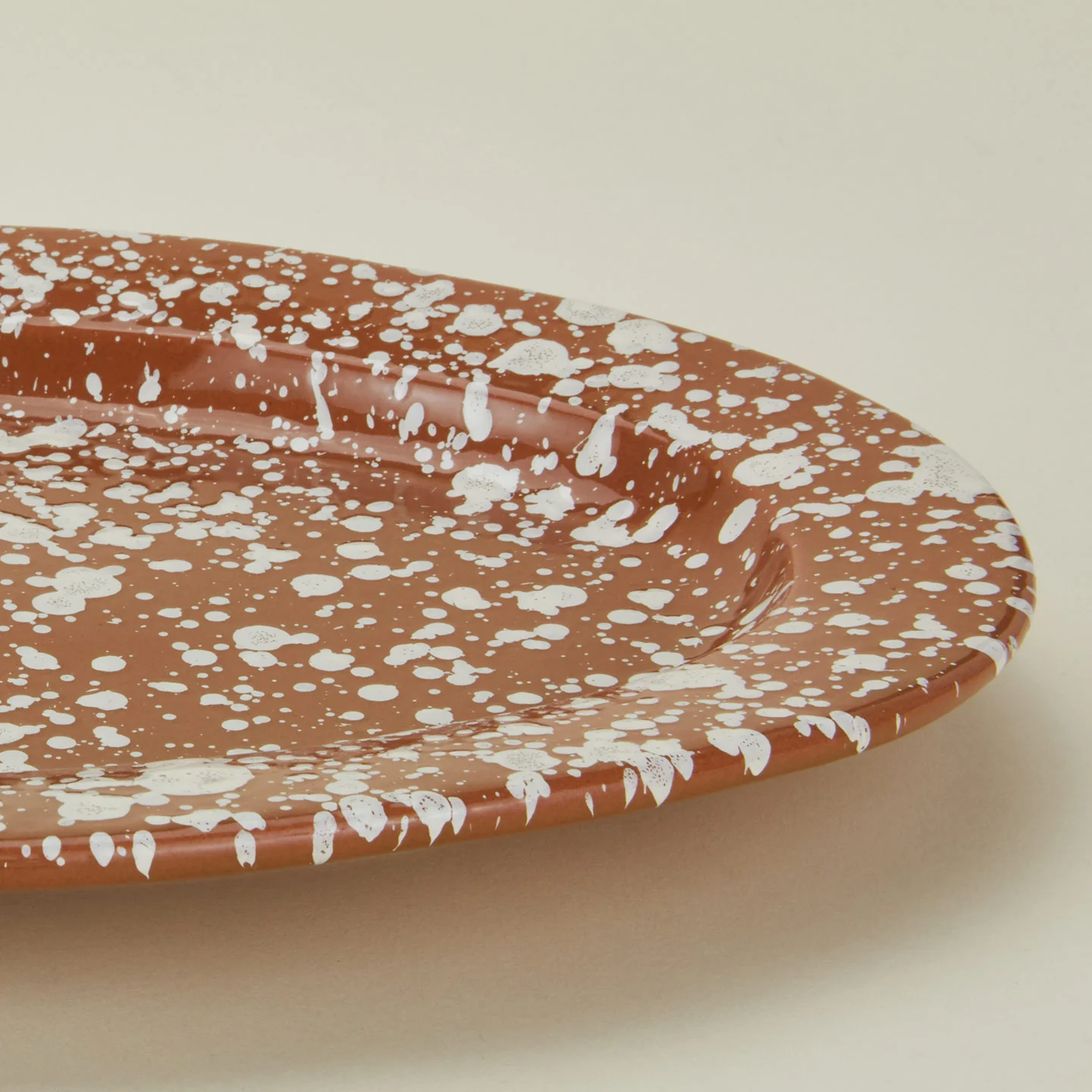 Splatter Oval Platter - Terracotta/Cream - Image 5