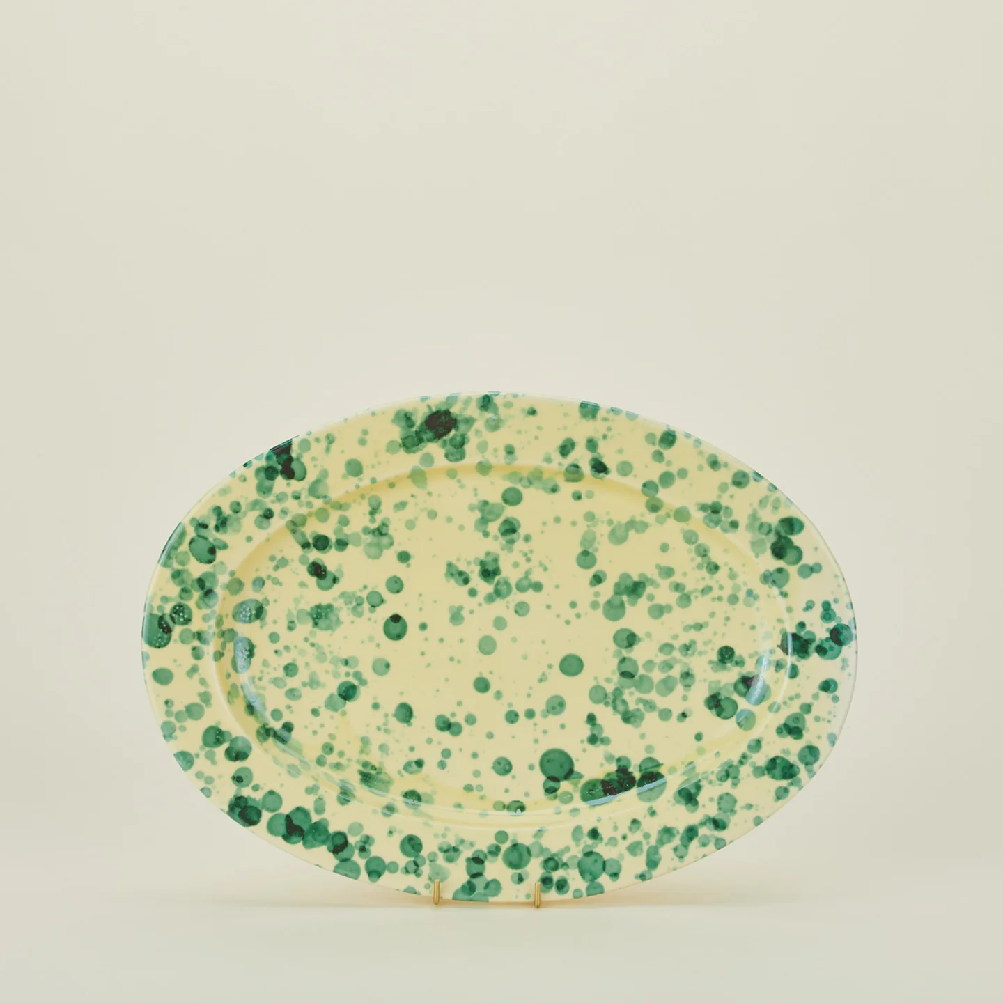 Splatter Oval Platter - Yellow/Green