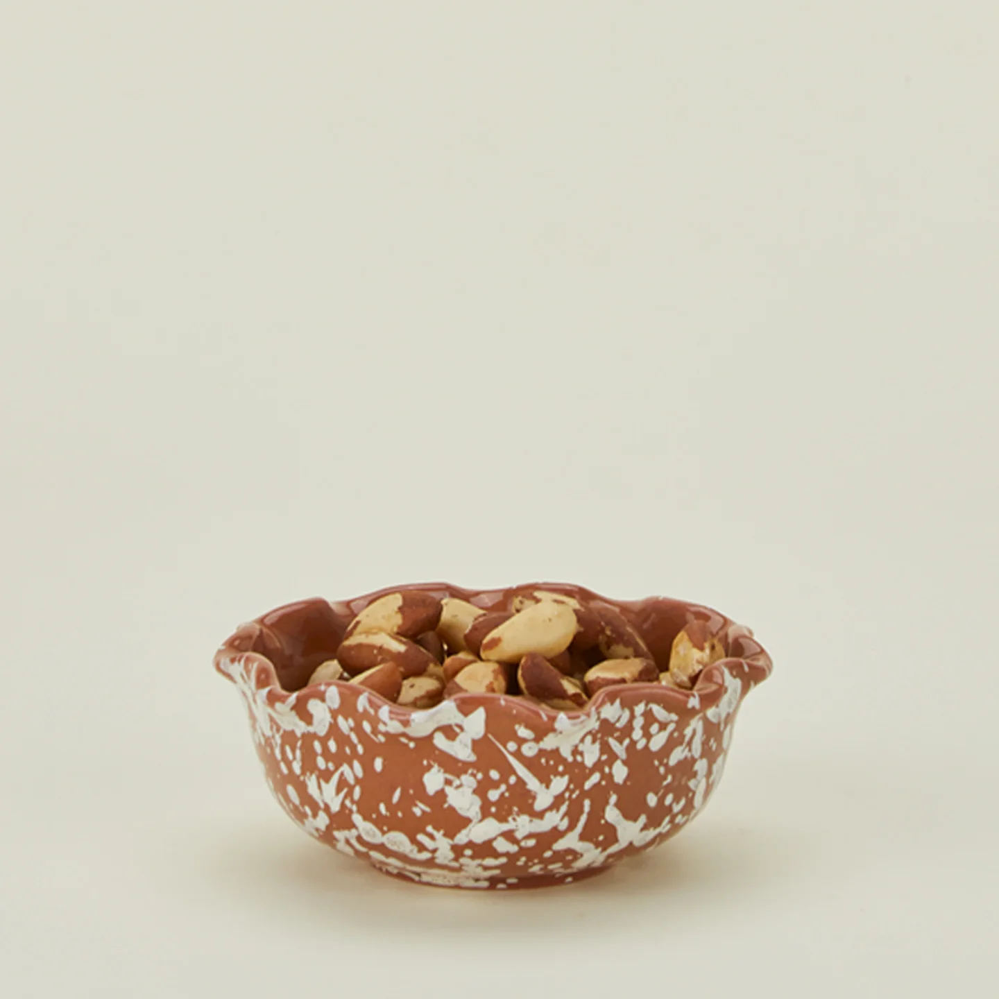 Splatter Scallop Bowl - Terracotta/Cream - Image 2