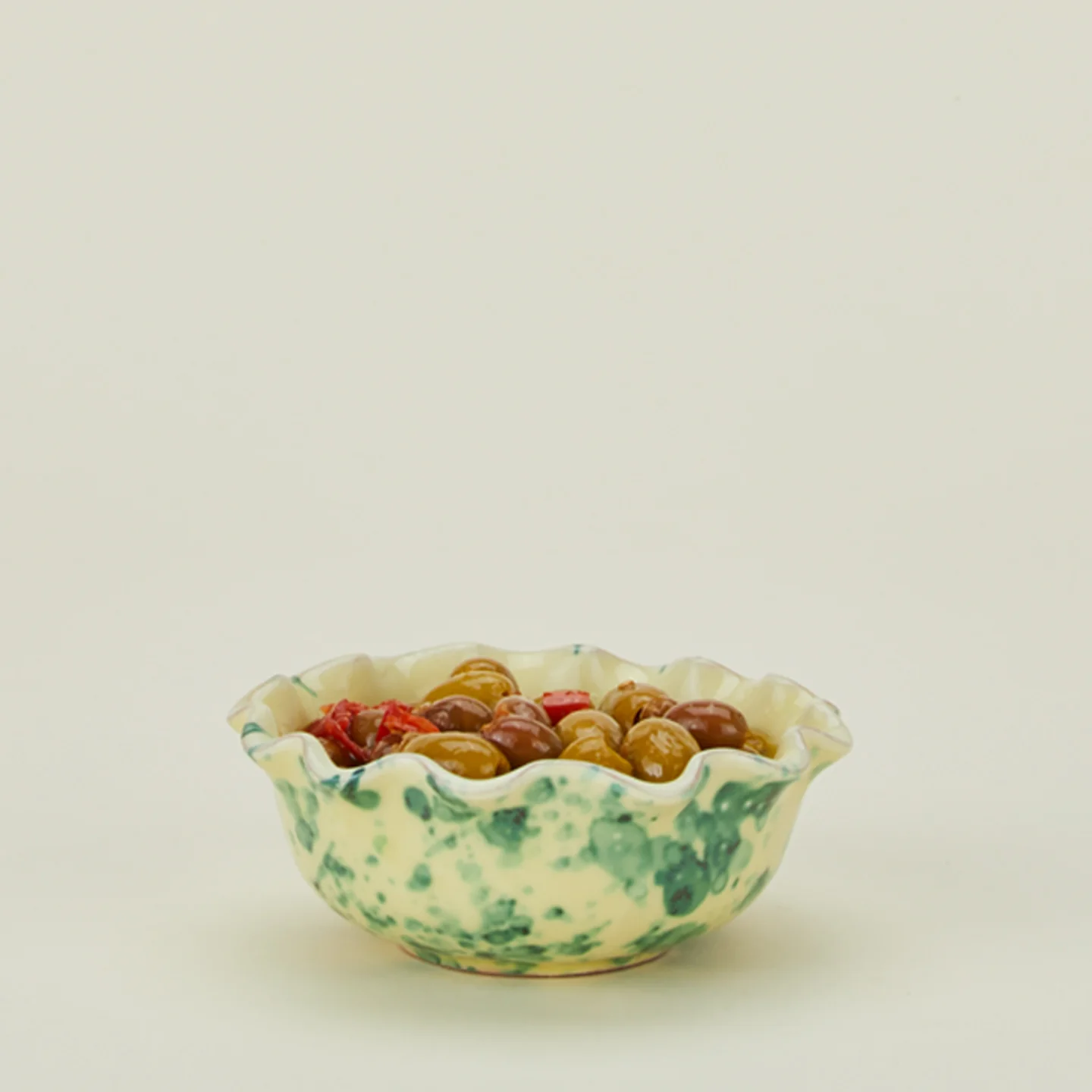 Splatter Scallop Bowl - Yellow/Green - Image 2