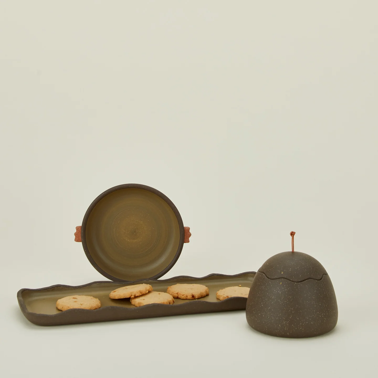 Stoneware Wavy Tray - Olive - Image 5