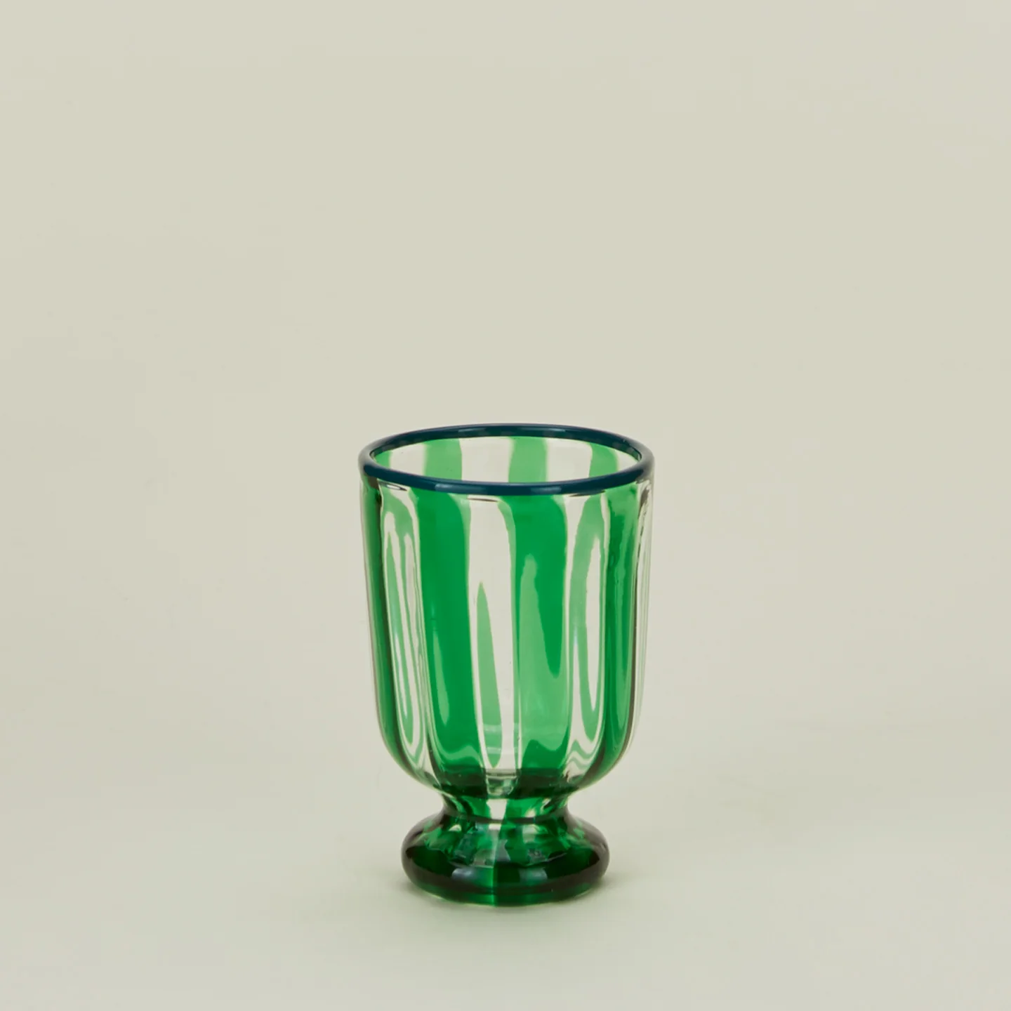 Striped Murano Wine Glass - Green