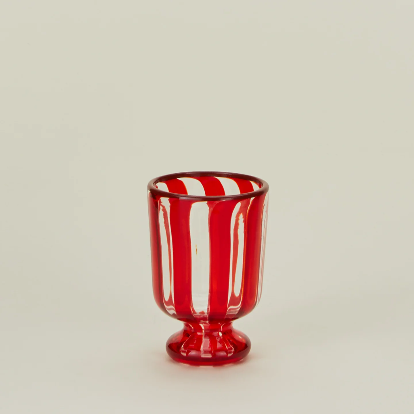 Striped Murano Wine Glass - Red