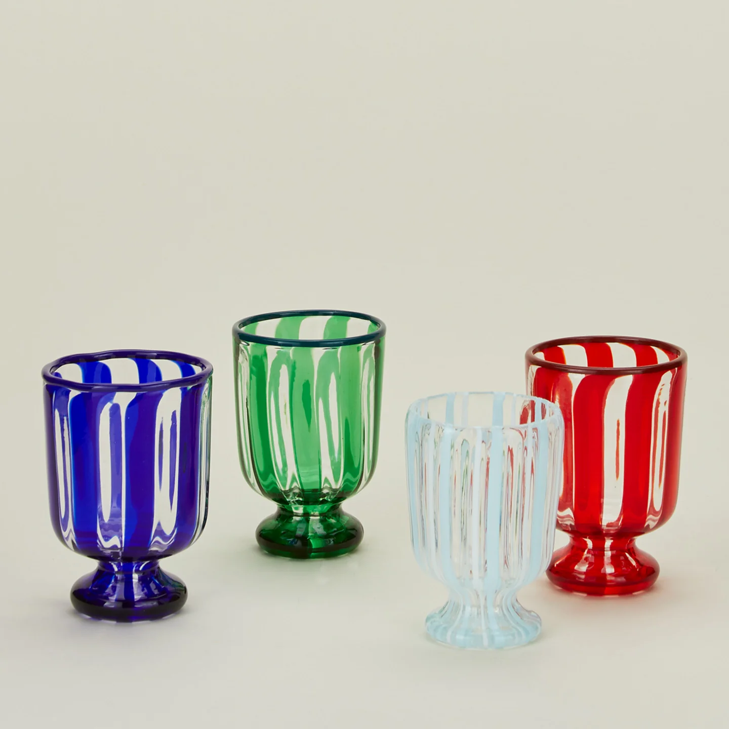 Striped Murano Wine Glass - Red - Image 5