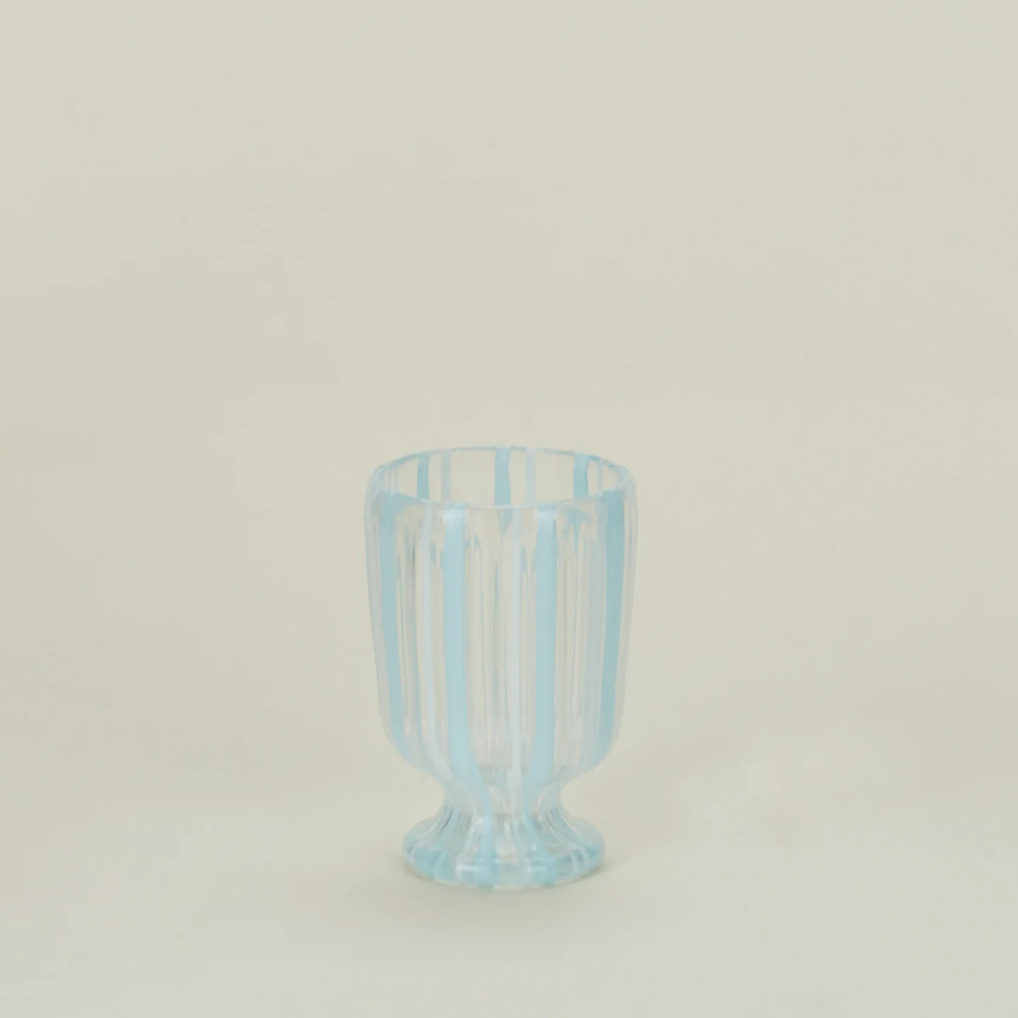 Striped Murano Wine Glass - White