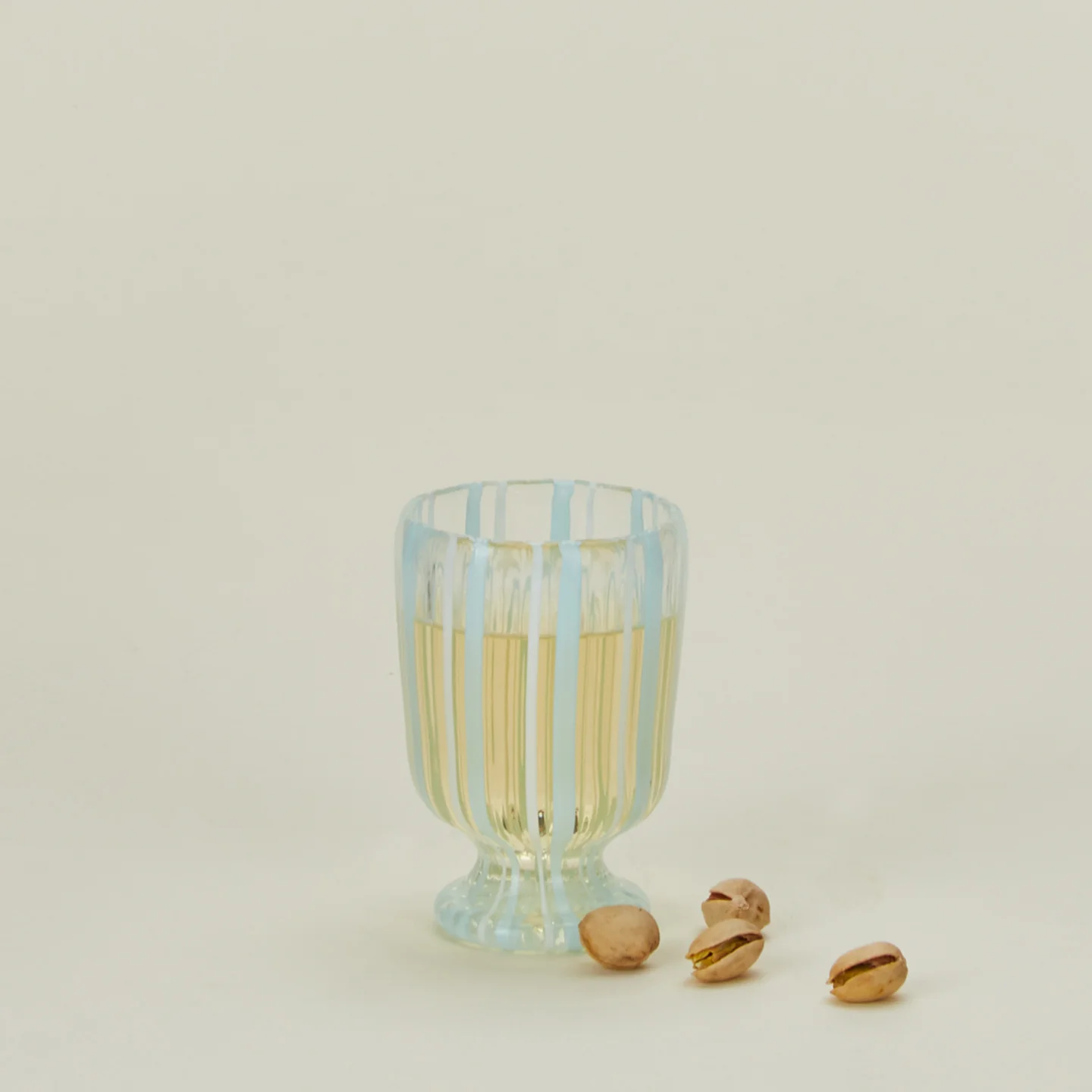 Striped Murano Wine Glass - White - Image 2
