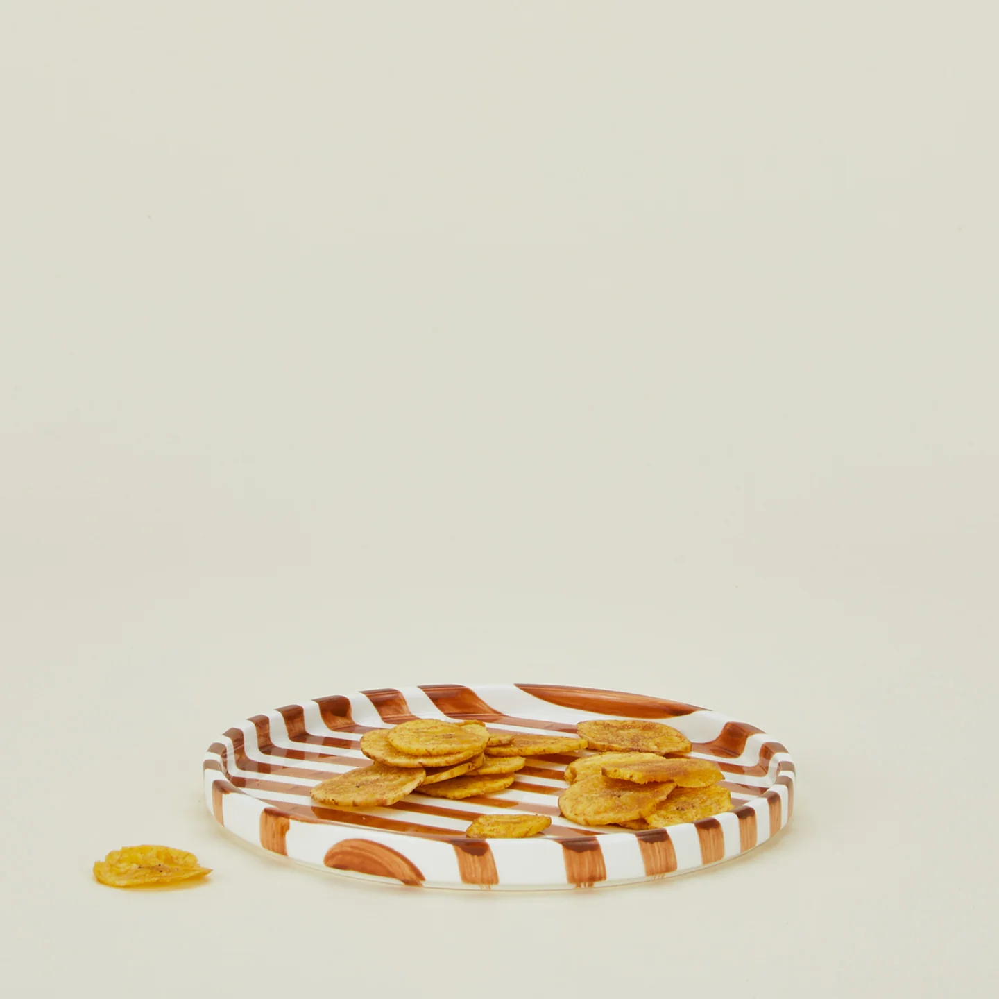Striped Side Plate - Brown - Image 2