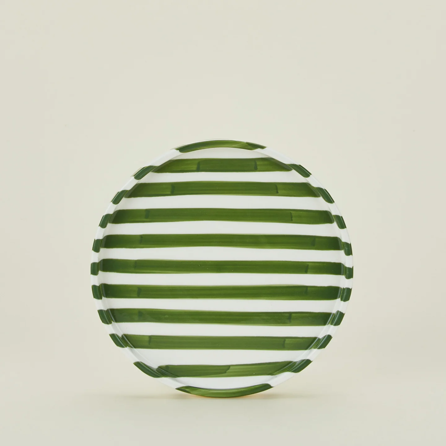 Striped Side Plate - Olive