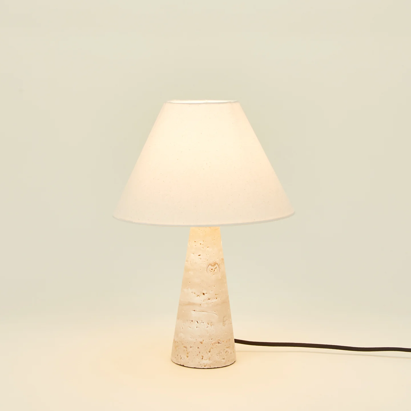 Tall Silee Travertine Lamp
