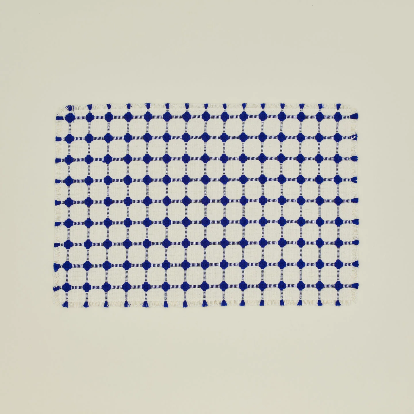 Wicker Fringed Placemat, Set of 4 - Cobalt